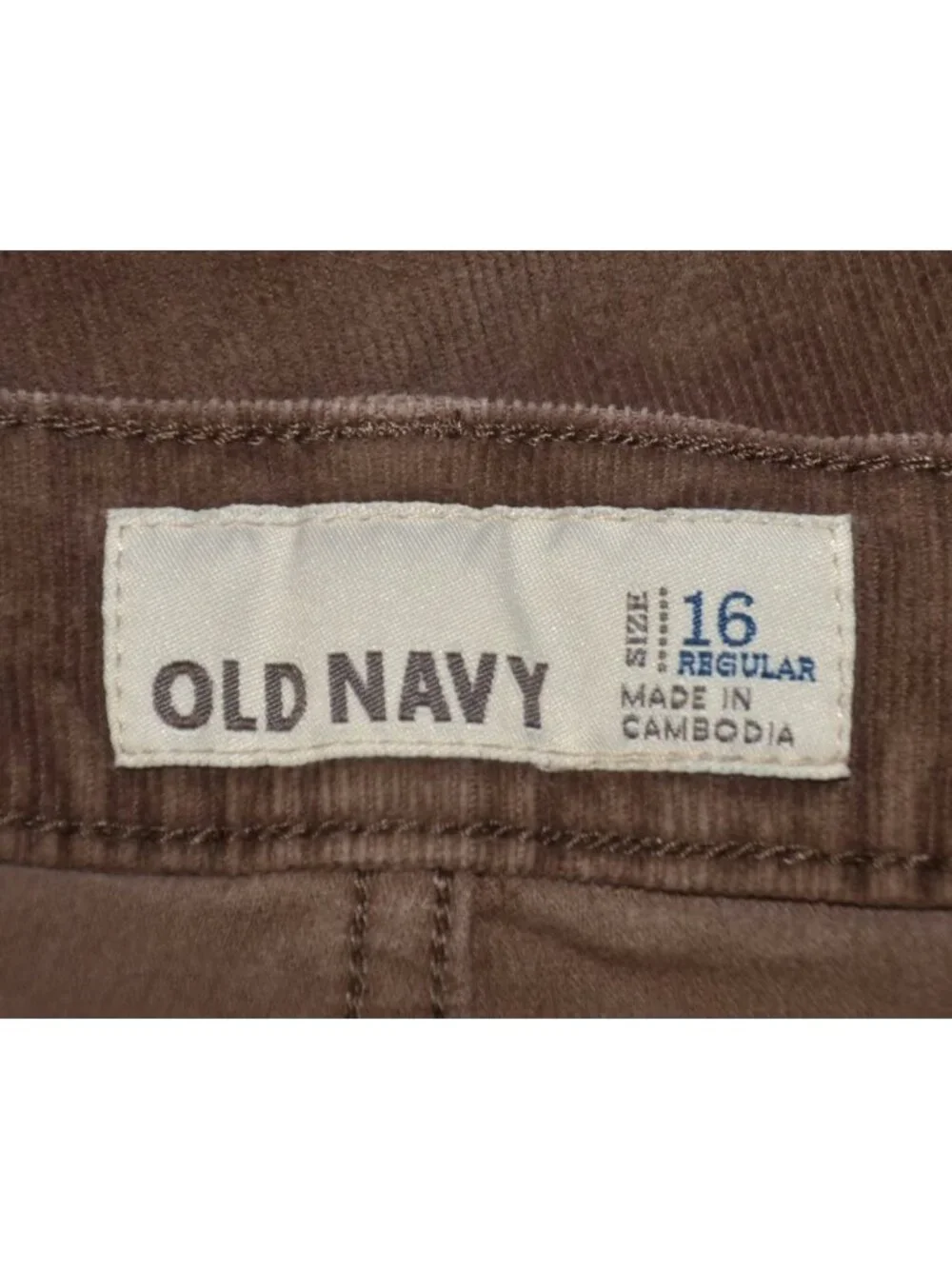 Old Navy Corduroy Pants Womens 16 Brown Bootcut Stretch Y2K 5 Pocket Fall